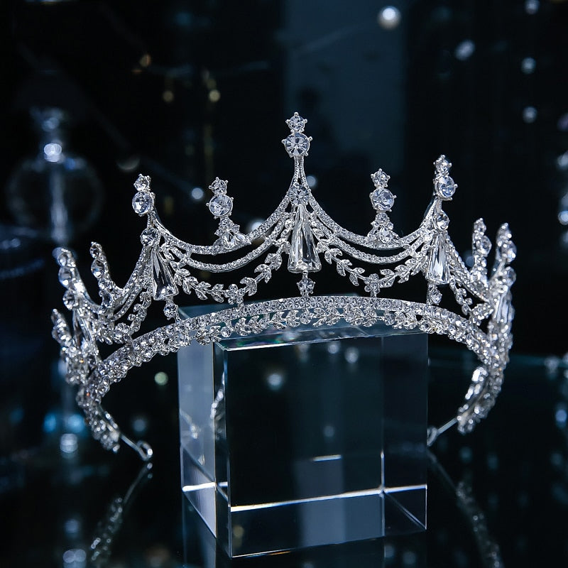 Baroque Crystal Bridal Tiaras Crown Big Rhinestone Pageant Prom Diadem –  Shehzadizevar