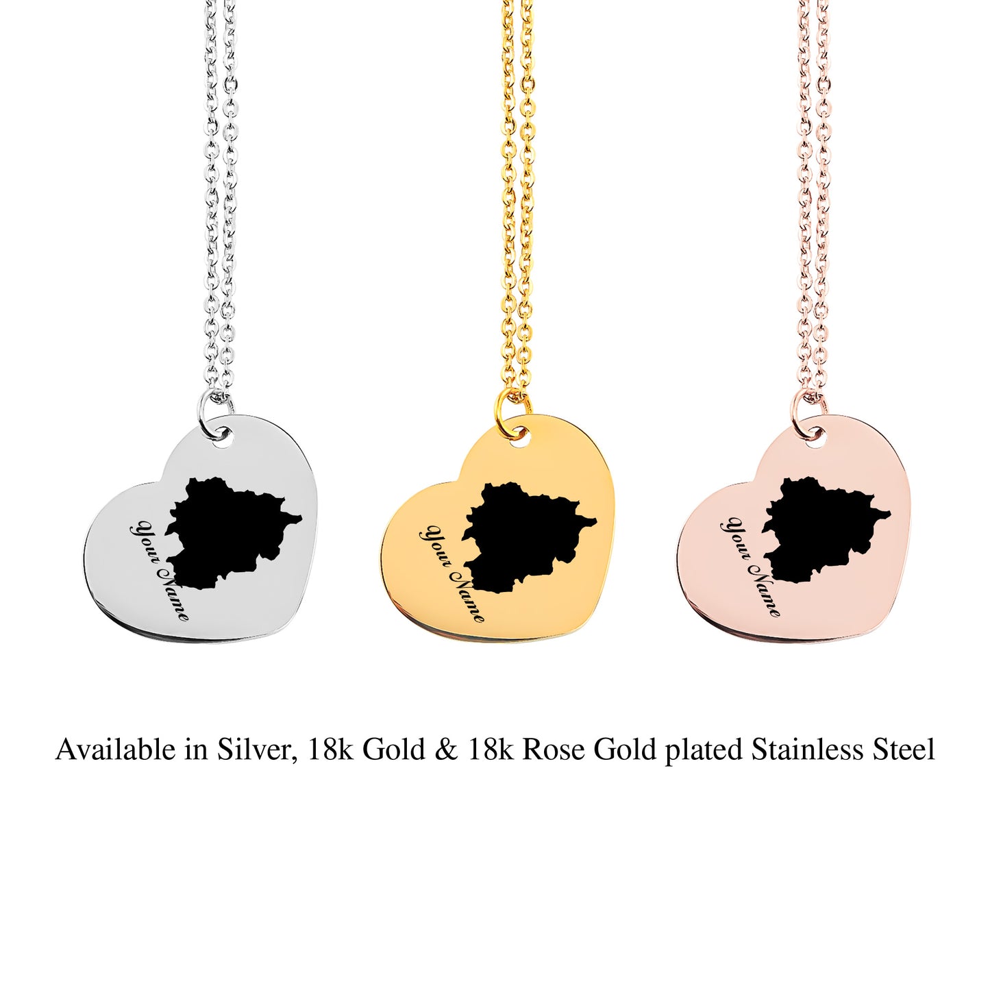 Andora Country Map Necklace - Personalizable Jewelry