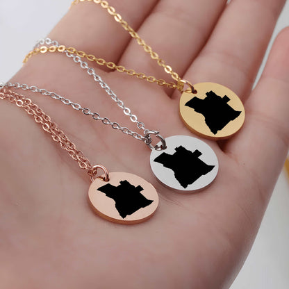 Angola Country Map Necklace - Personalizable Jewelry