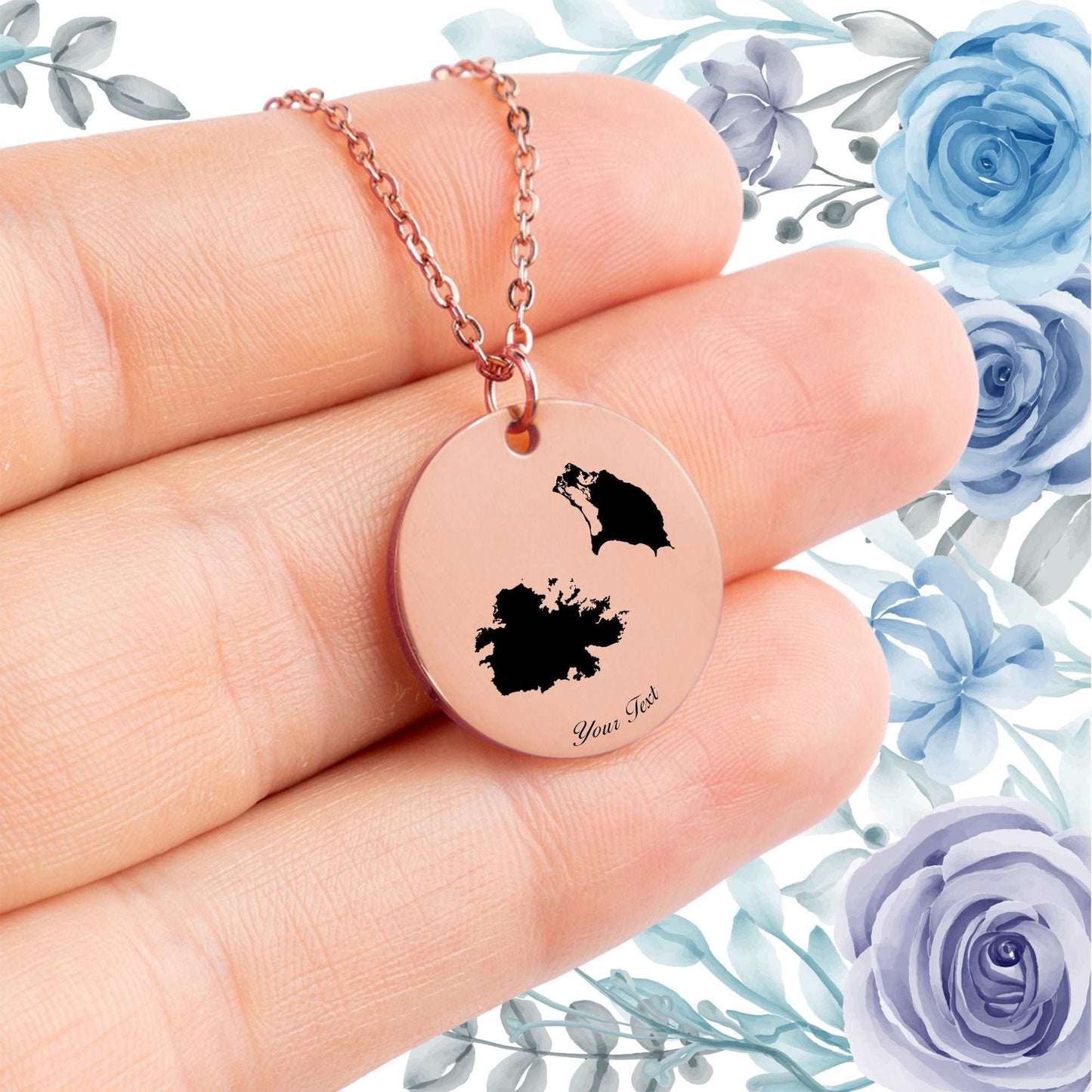 Antigua and Barbuda Country Map Necklace - Personalizable Jewelry