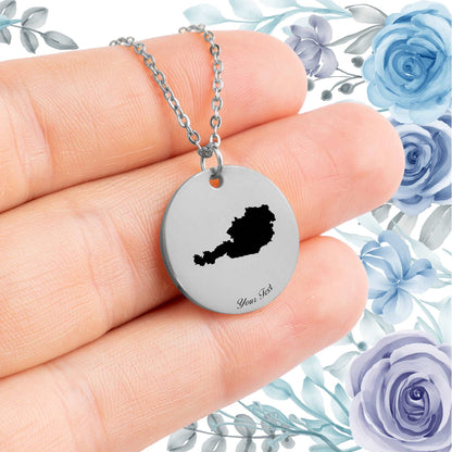 Austria Country Map Necklace - Personalizable Jewelry