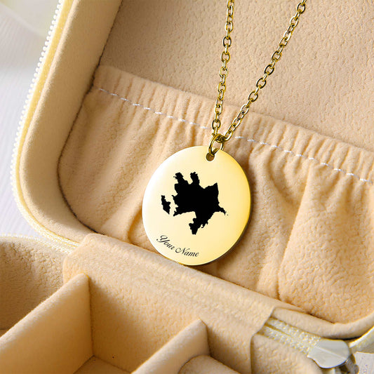 Azerbaijan Country Map Necklace - Personalizable Jewelry