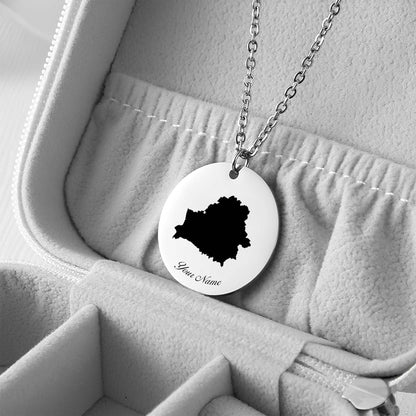 Belarus Country Map Necklace - Personalizable Jewelry