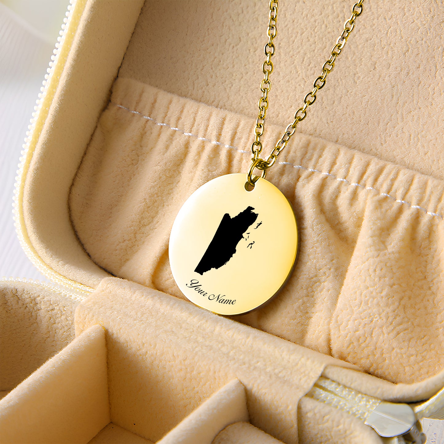 Belize Country Map Necklace - Personalizable Jewelry
