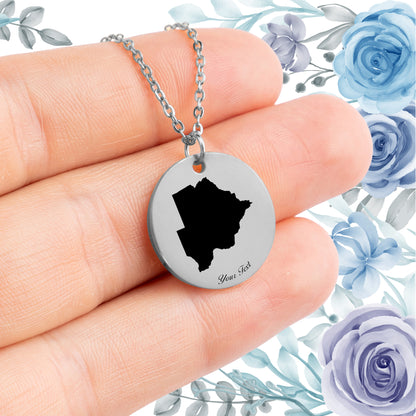 Botswana Country Map Necklace - Personalizable Jewelry