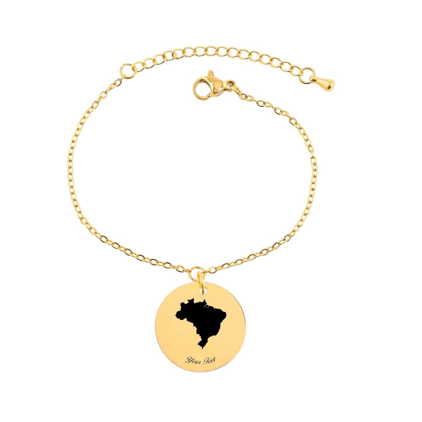 Brazil Country Map Necklace - Personalizable Jewelry