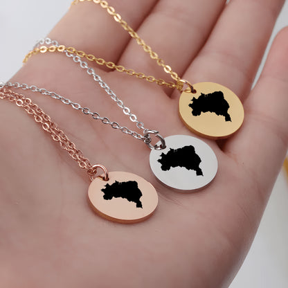 Brazil Country Map Necklace - Personalizable Jewelry