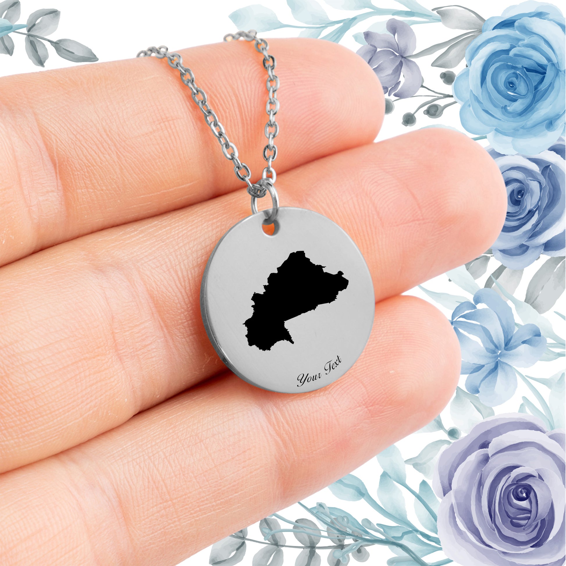 Burkina Faso Country Map Necklace - Personalizable Jewelry