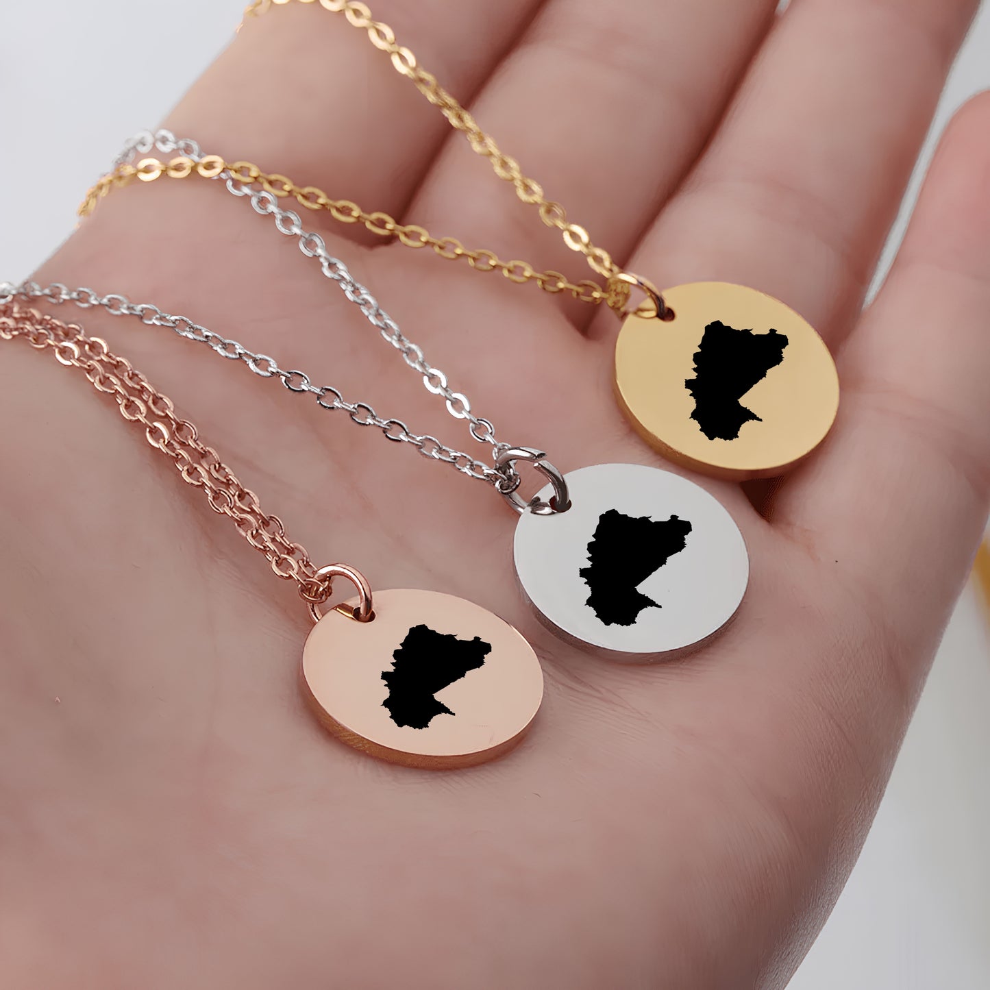 Burkina Faso Country Map Necklace - Personalizable Jewelry