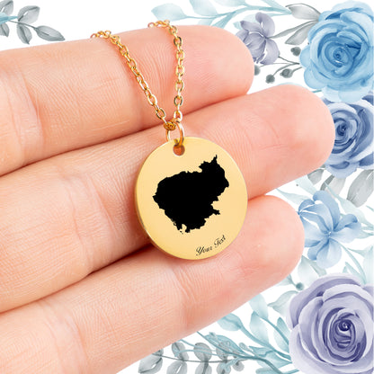 Cambodia Country Map Necklace - Personalizable Jewelry