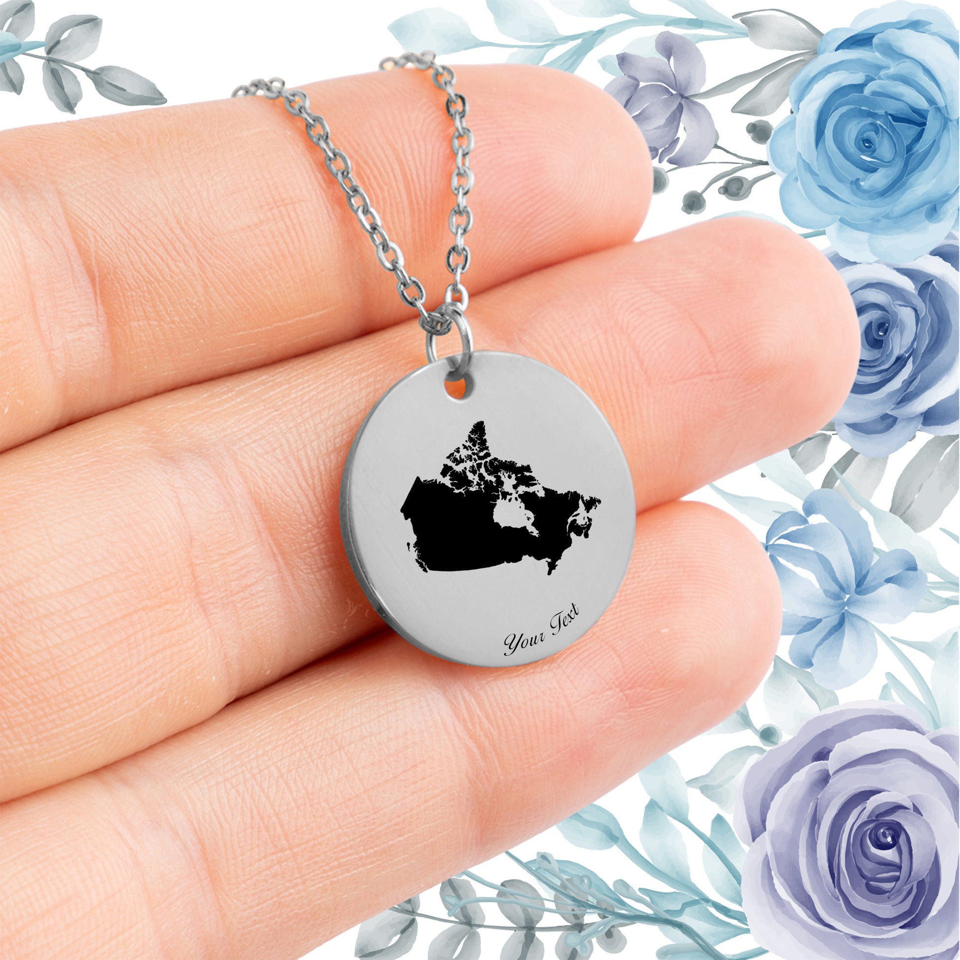 Canda Country Map Necklace - Personalizable Jewelry