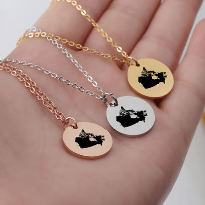 Canda Country Map Necklace - Personalizable Jewelry