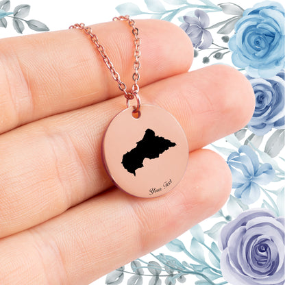 Central African Republic Country Map Necklace - Personalizable Jewelry