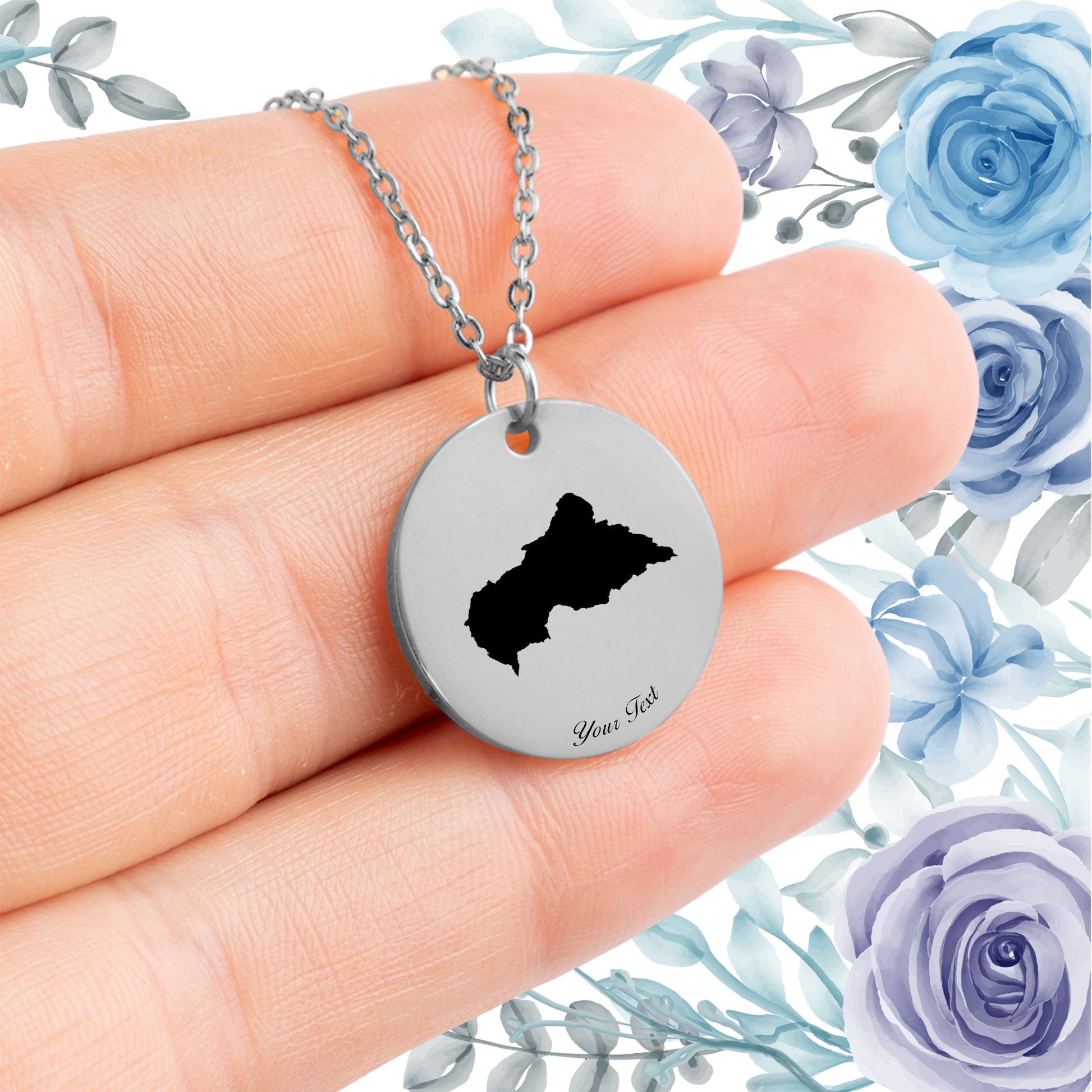 Central African Republic Country Map Necklace - Personalizable Jewelry