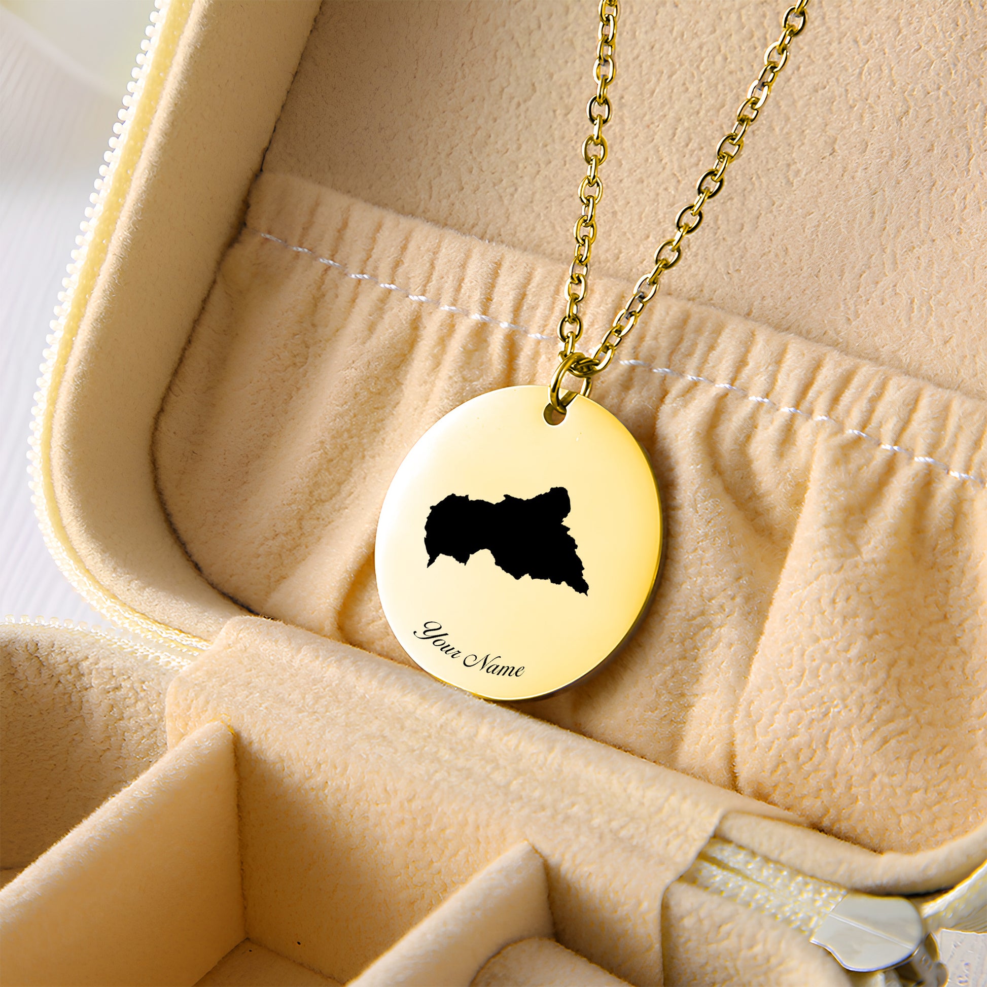 Central African Republic Country Map Necklace - Personalizable Jewelry