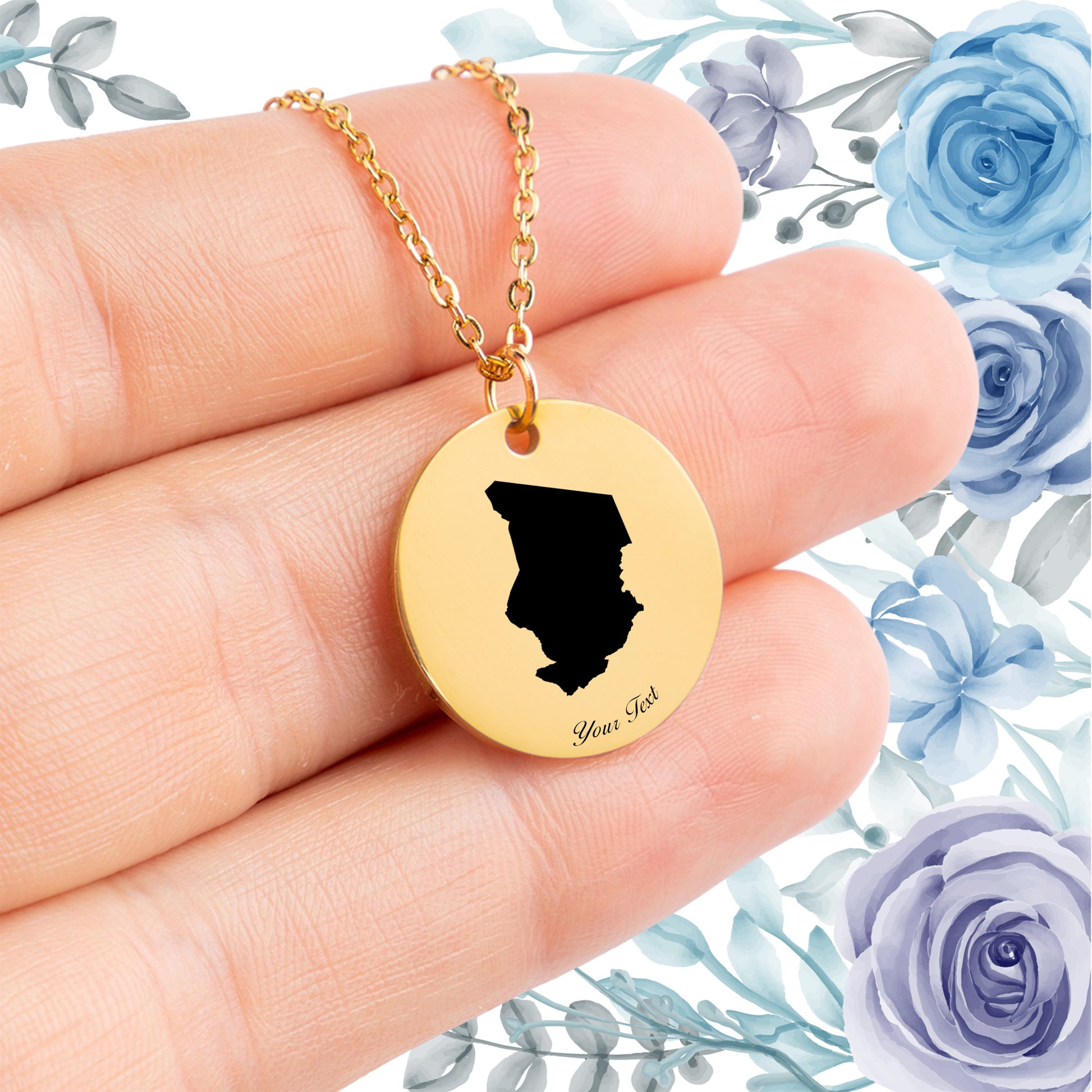 Chad Country Map Necklace - Personalizable Jewelry