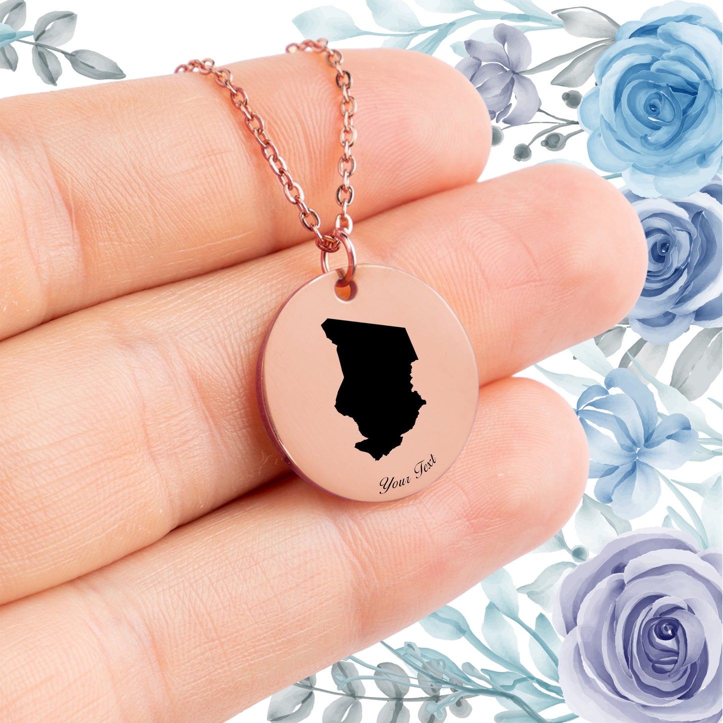 Chad Country Map Necklace - Personalizable Jewelry