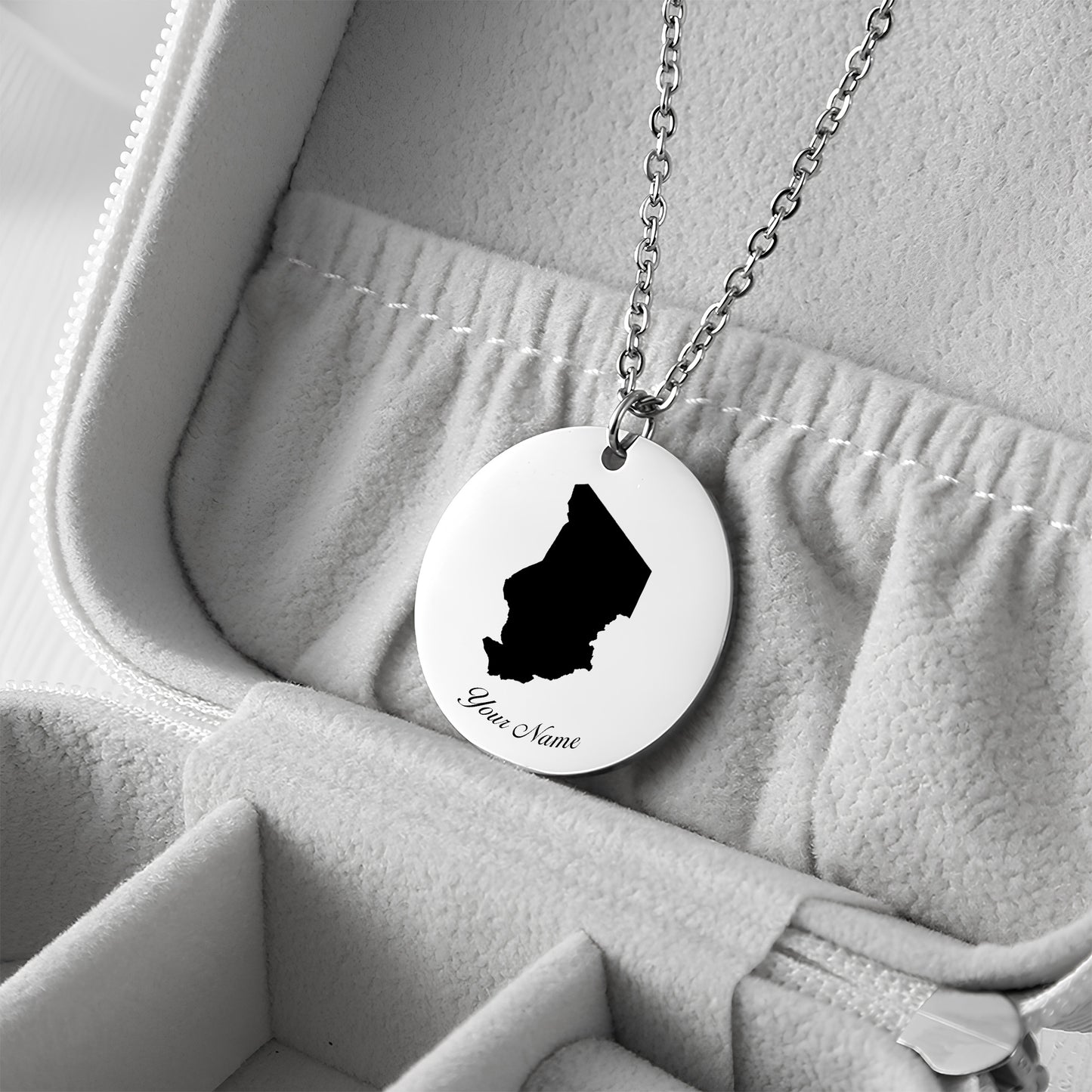 Chad Country Map Necklace - Personalizable Jewelry
