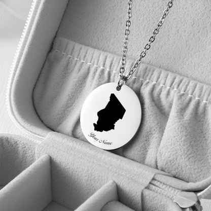 Chad Country Map Necklace - Personalizable Jewelry