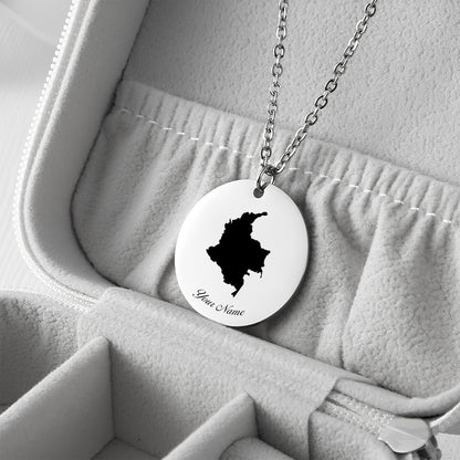 Colombia Country Map Necklace - Personalizable Jewelry