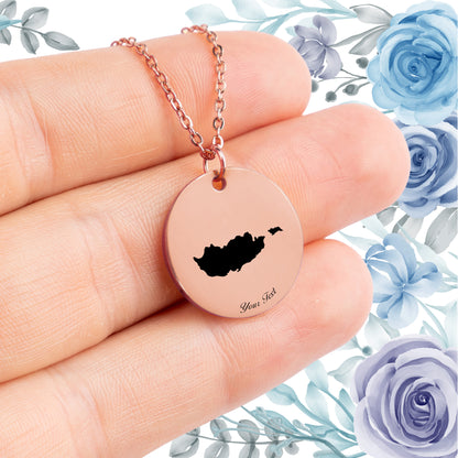 Cyprus Country Map Necklace - Personalizable Jewelry