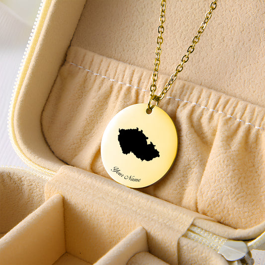 Czech Republic Country Map Necklace - Personalizable Jewelry