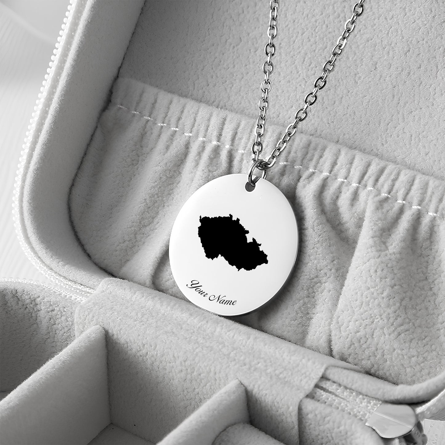 Czech Republic Country Map Necklace - Personalizable Jewelry