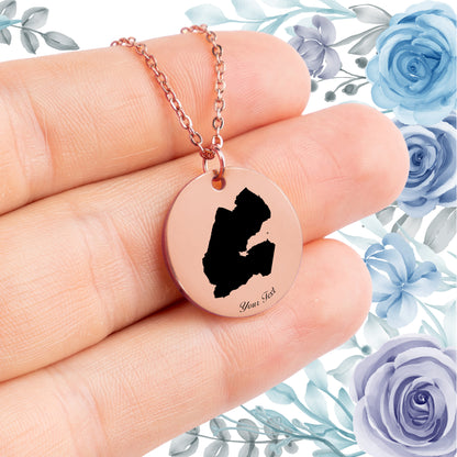 Dijibouti Country Map Necklace - Personalizable Jewelry