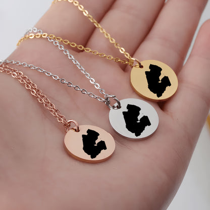 Dijibouti Country Map Necklace - Personalizable Jewelry