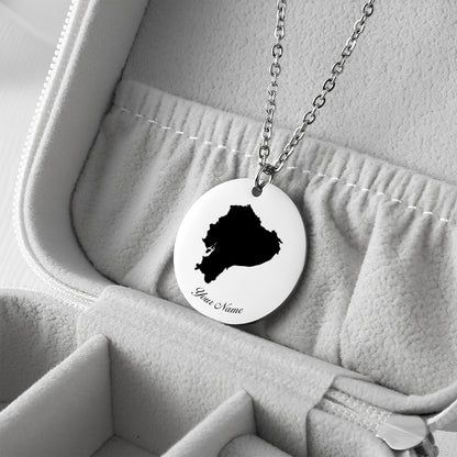 Ecuador Country Map Necklace - Personalizable Jewelry