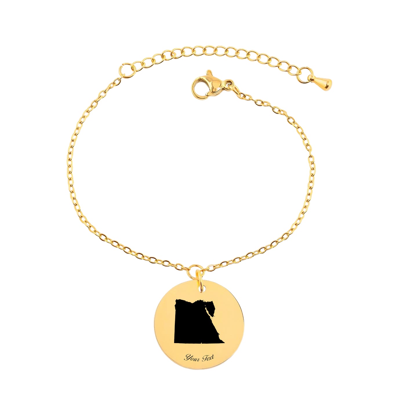 Egypt Country Map Necklace - Personalizable Jewelry