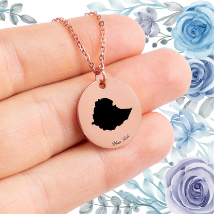 Ethiopia Country Map Necklace - Personalizable Jewelry