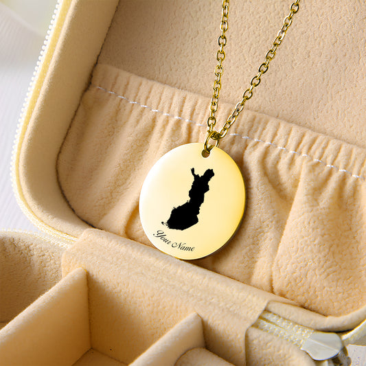 Finland Country Map Necklace - Personalizable Jewelry