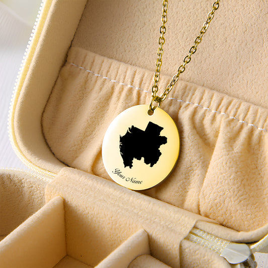 Gabon Country Map Necklace - Personalizable Jewelry