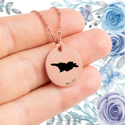 Georgia Country Map Necklace - Personalizable Jewelry