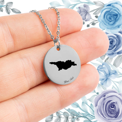 Georgia Country Map Necklace - Personalizable Jewelry