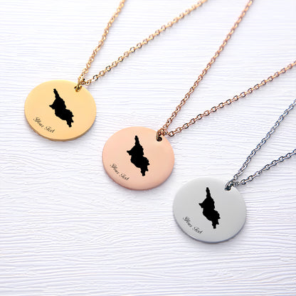 Georgia Country Map Necklace - Personalizable Jewelry