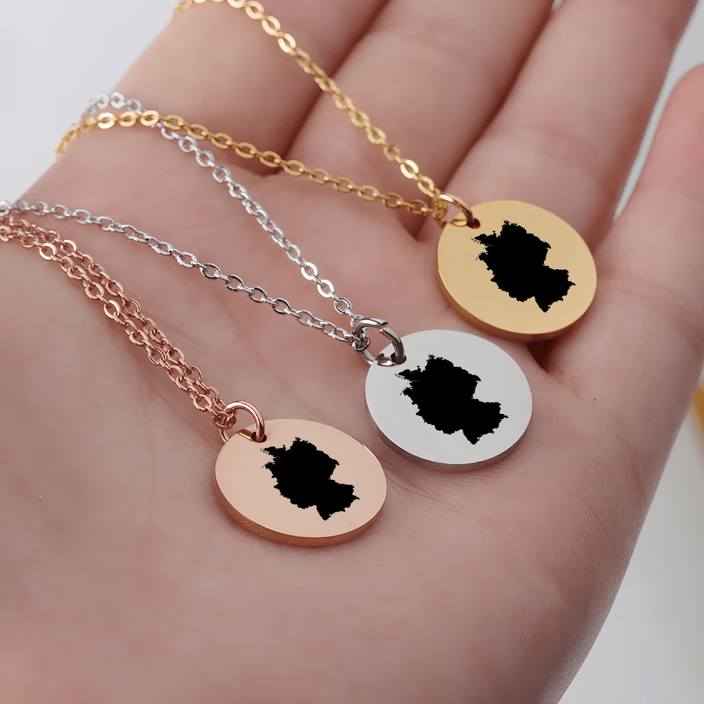 Germany Country Map Necklace - Personalizable Jewelry