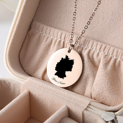 Germany Country Map Necklace - Personalizable Jewelry