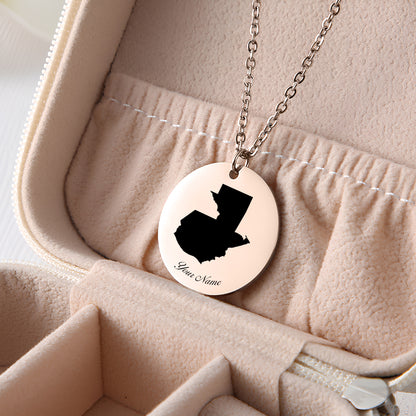 Guatemala Country Map Necklace - Personalizable Jewelry