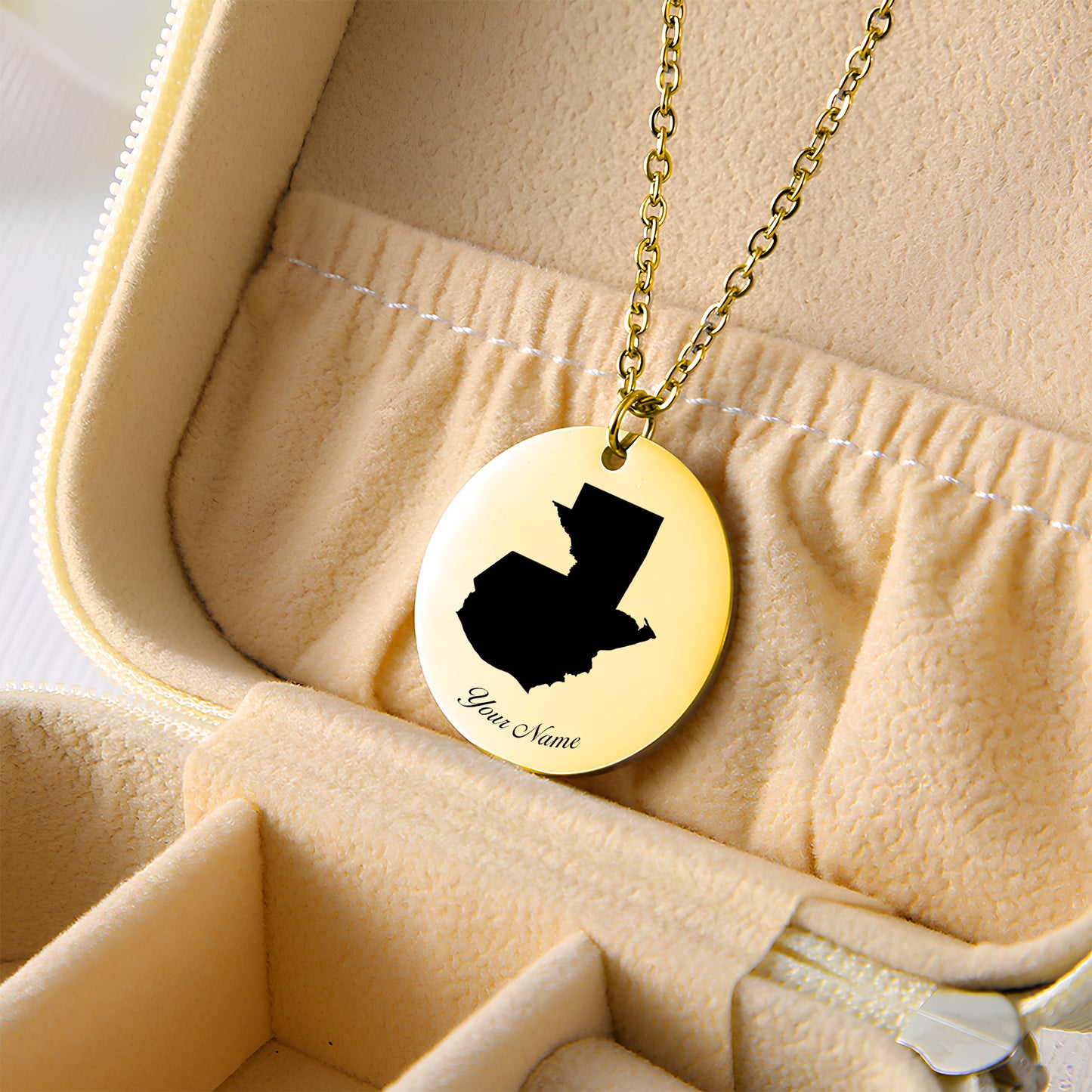 Guatemala Country Map Necklace - Personalizable Jewelry