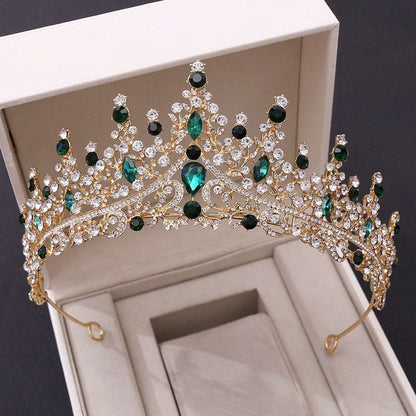 Baroque Rose Gold Crystal Bridal Crown Rhinestone, bridal tiara set,flower girl tiara,prism tiara,we shehzadizevar