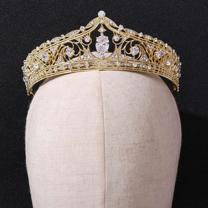 Baroque Rhinestone Bridal Tiaras Cubic Zirconia Crown Crystal Pageant Diadem Headband Wedding shehzadizevar