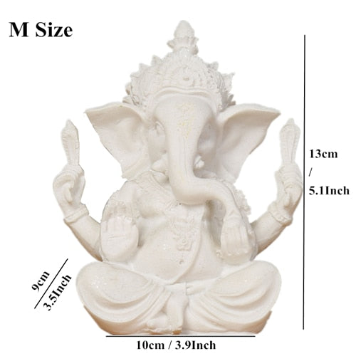 Vilead Sandstone Indian Ganesha Elephant God Statue Religious Hindu Fengshui Buddha Sculpture Shop Office Home Decoration Crafts