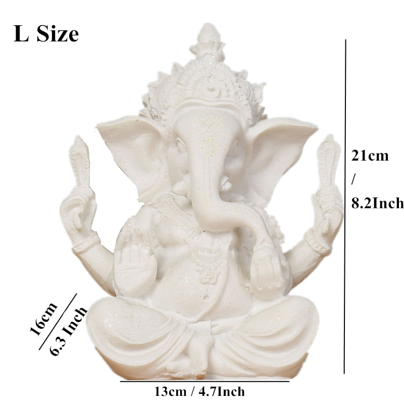 Vilead Sandstone Indian Ganesha Elephant God Statue Religious Hindu Fengshui Buddha Sculpture Shop Office Home Decoration Crafts