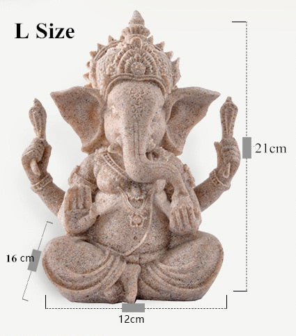 Vilead Sandstone Indian Ganesha Elephant God Statue Religious Hindu Fengshui Buddha Sculpture Shop Office Home Decoration Crafts