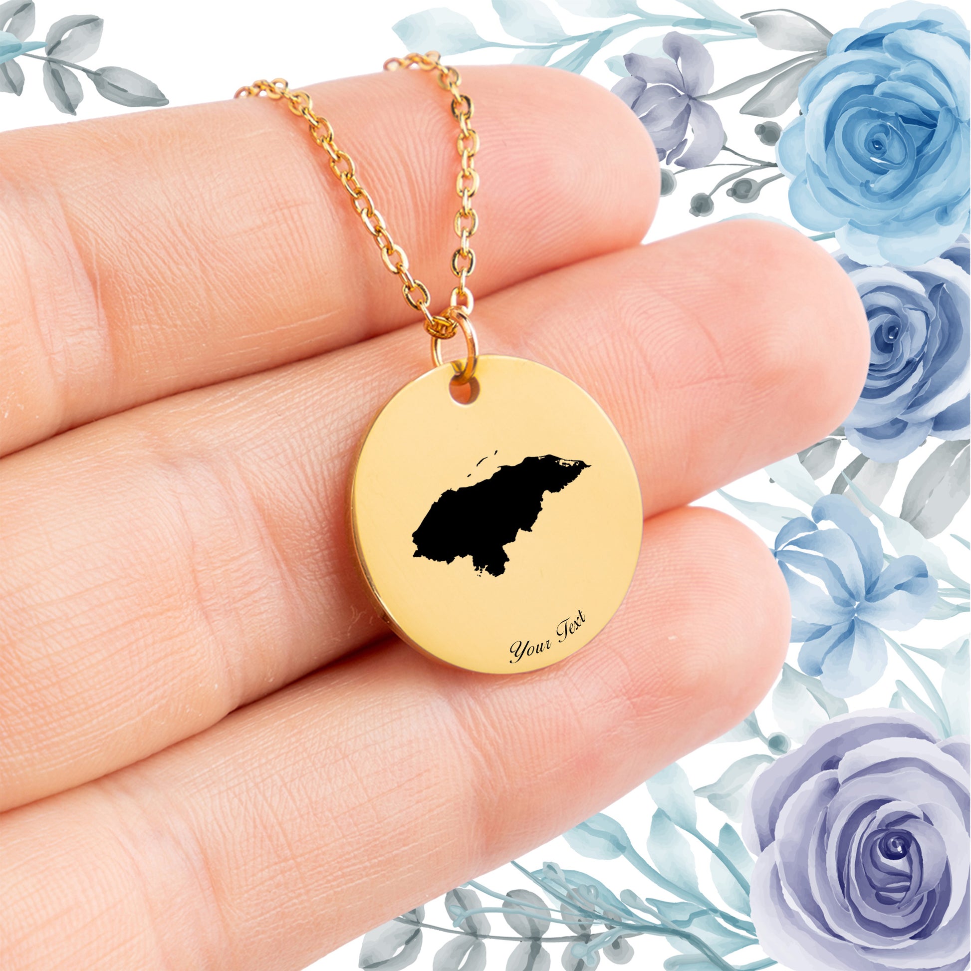 Honduras Country Map Necklace - Personalizable Jewelry