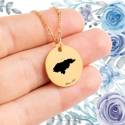 Honduras Country Map Necklace - Personalizable Jewelry