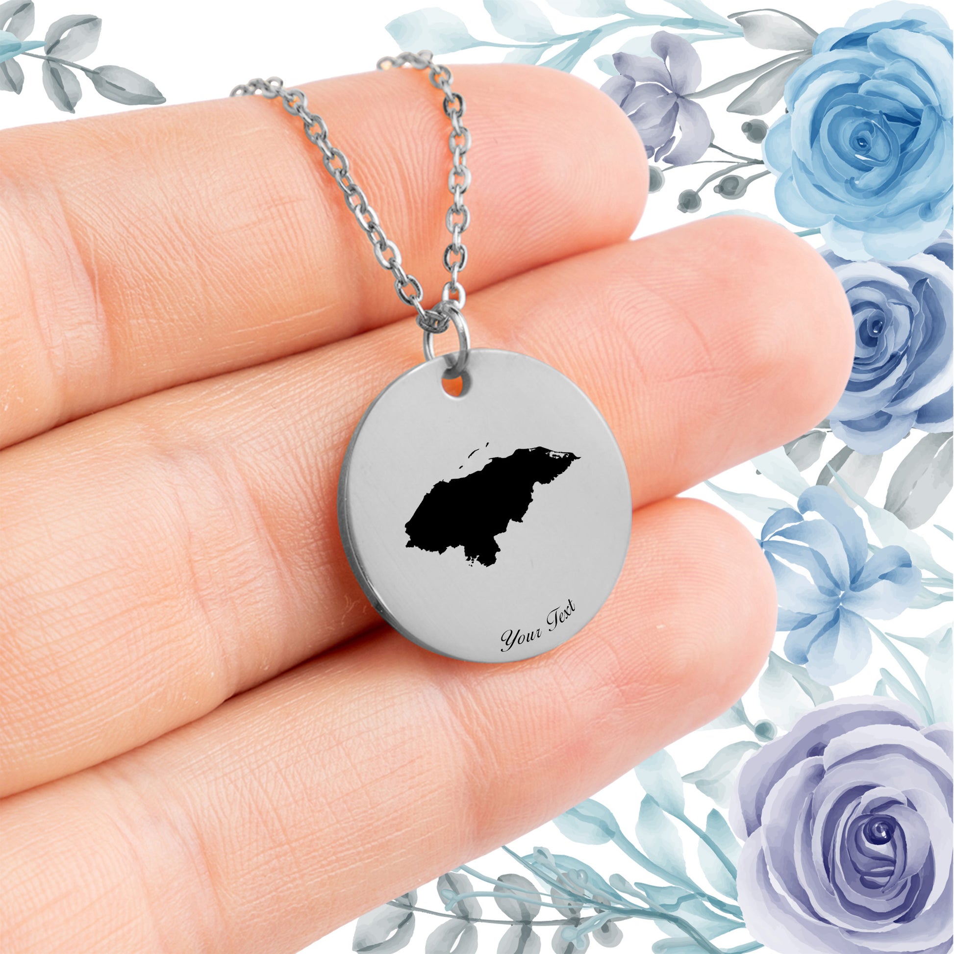 Honduras Country Map Necklace - Personalizable Jewelry