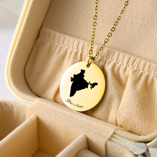 India Country Map Necklace - Personalizable Jewelry
